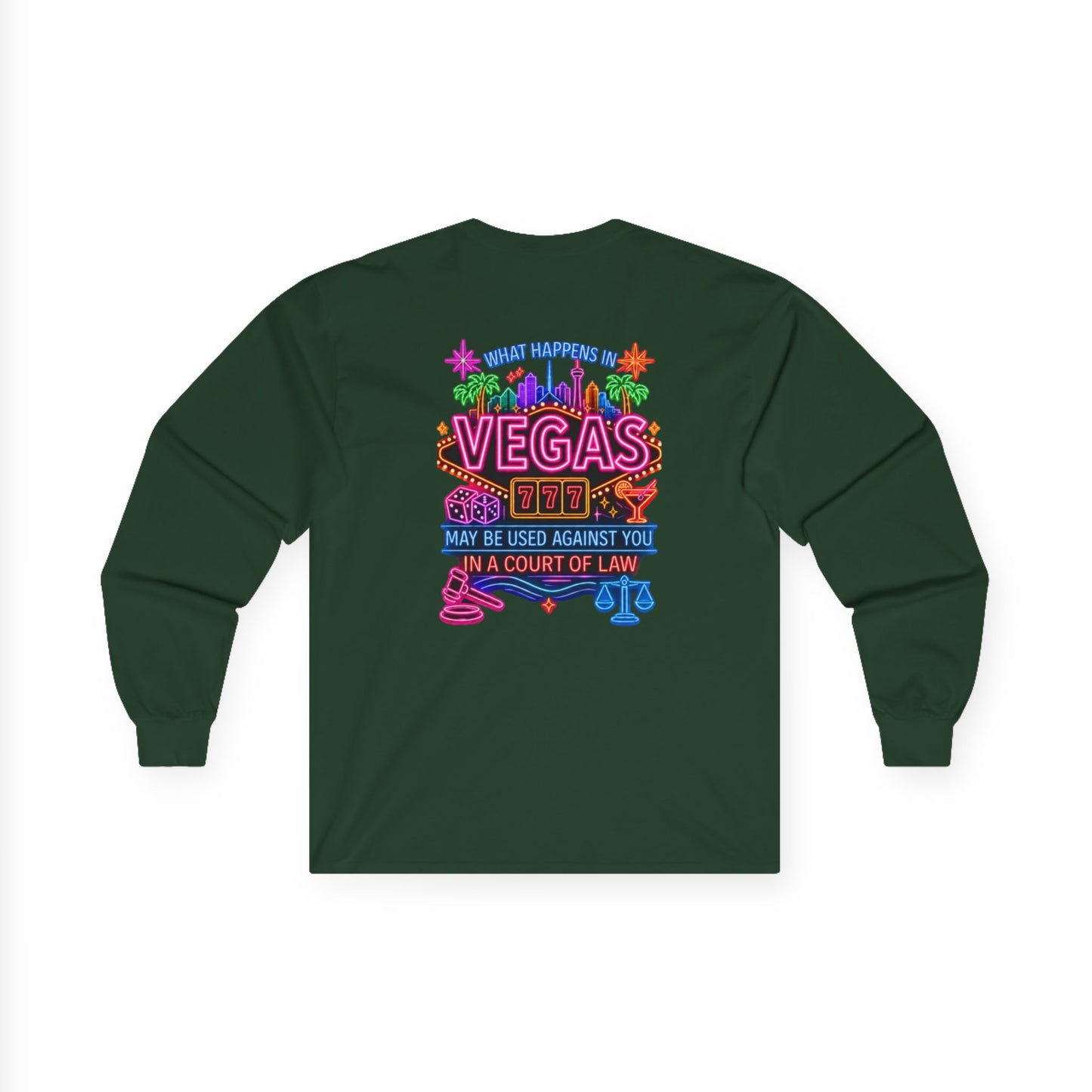 Neon 'What Happens in Vegas' Long Sleeve Tee -Crime Con 26'