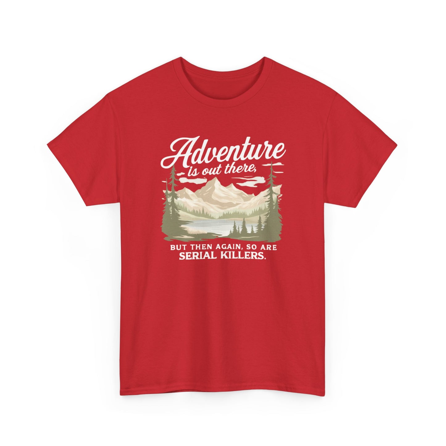 Adventure Is Out There Tee — Retro Mountain Camping Graphic T‑Shirt
