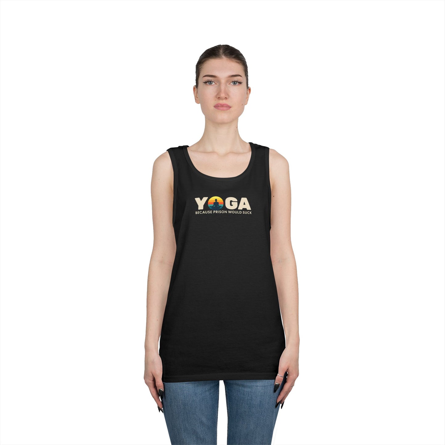 Yoga Because Prison Would Suck Unisex Heavy Cotton Tank Top