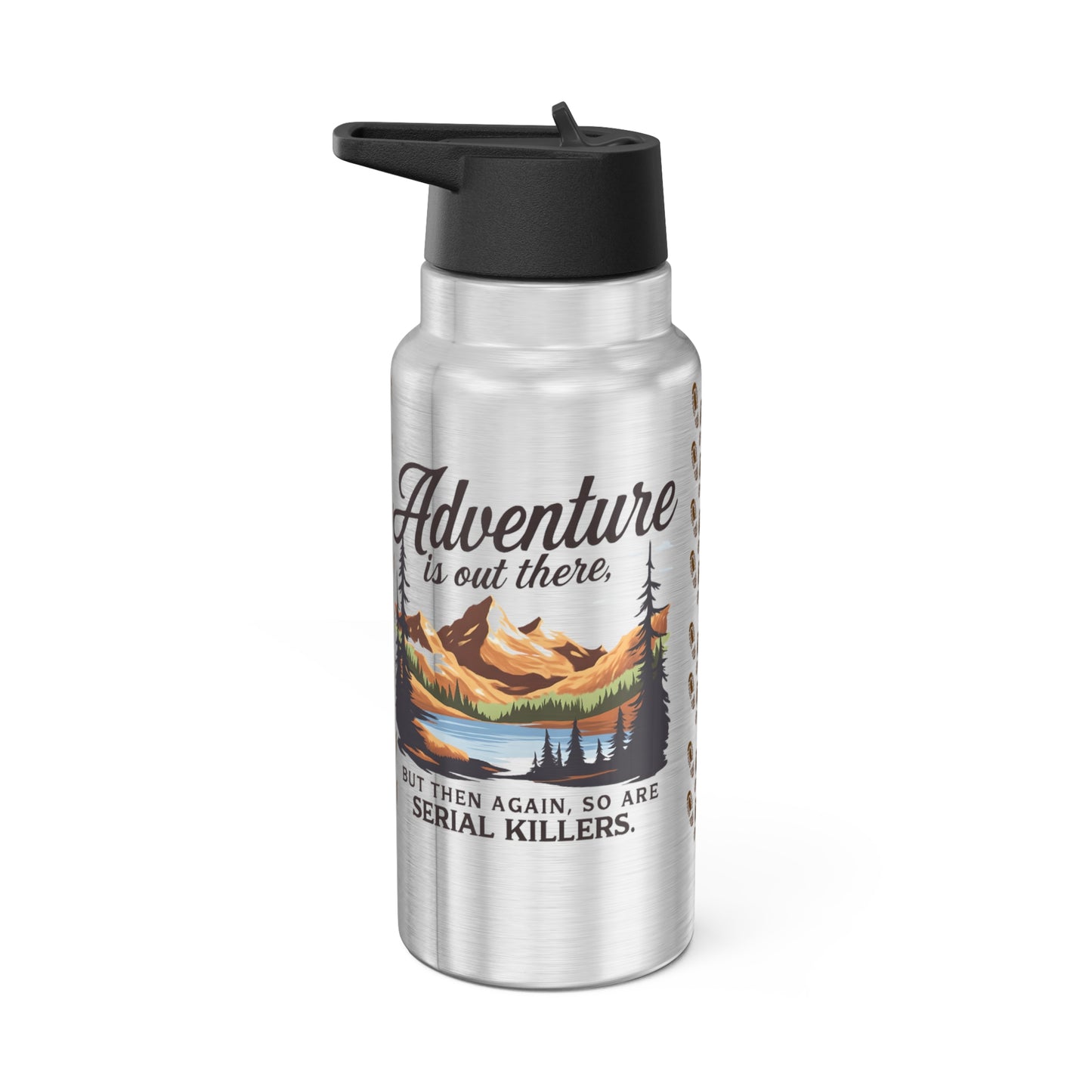 NEW Tumbler — "Adventure is Out There" 32oz Stainless Steel Travel Bottle (Outdoor Camping Design) NEW FUN