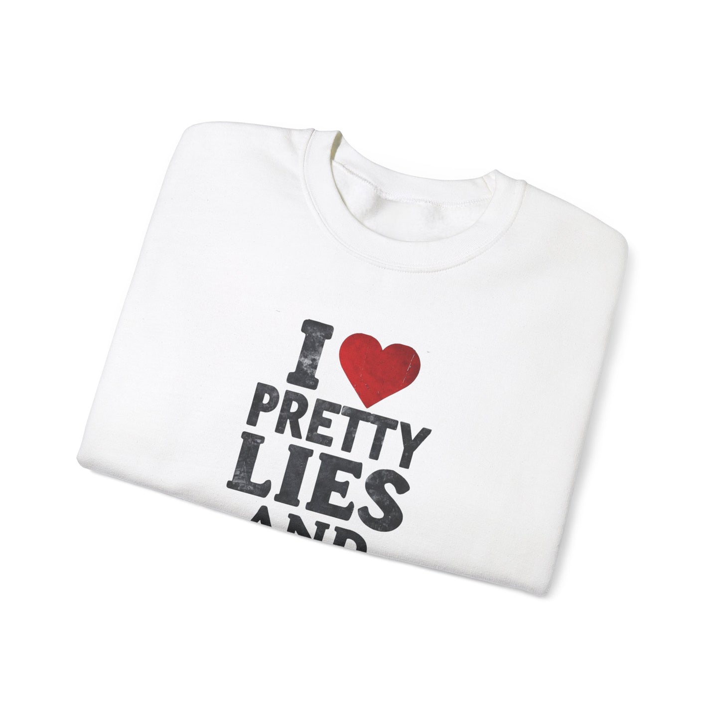 NEW! I Love Pretty Lies and Alibis Unisex Crewneck Sweatshirt - Cozy Casual Fashion