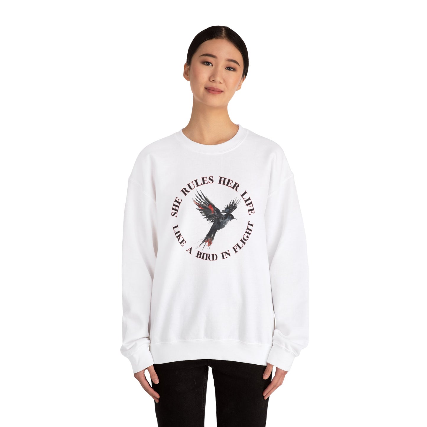 Lyrics Empowering Women's Crewneck Sweatshirt - 'She Rules Her Life'