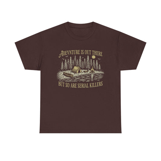 Adventure Is Out There Unisex Heavy Cotton Tee - Funny Outdoor Shirt