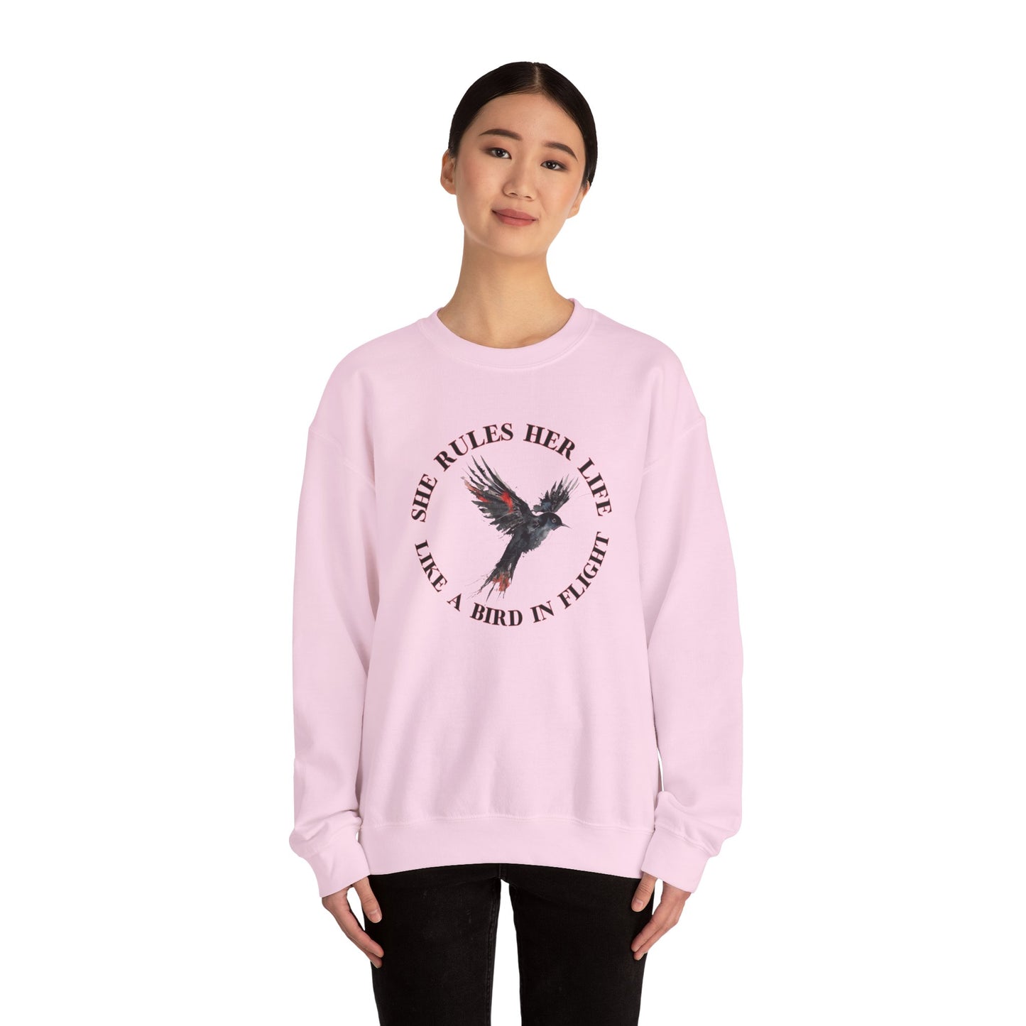 Lyrics Empowering Women's Crewneck Sweatshirt - 'She Rules Her Life'