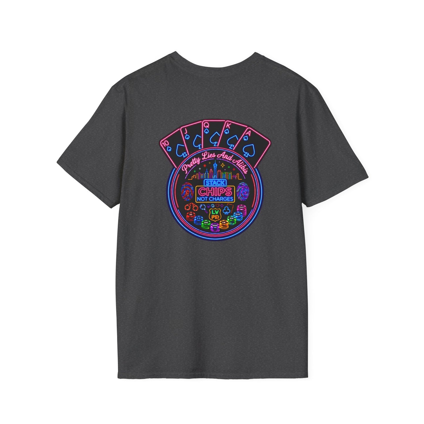Crew T-Shirt — "Stack Chips Not Charges" Crime Con 26'