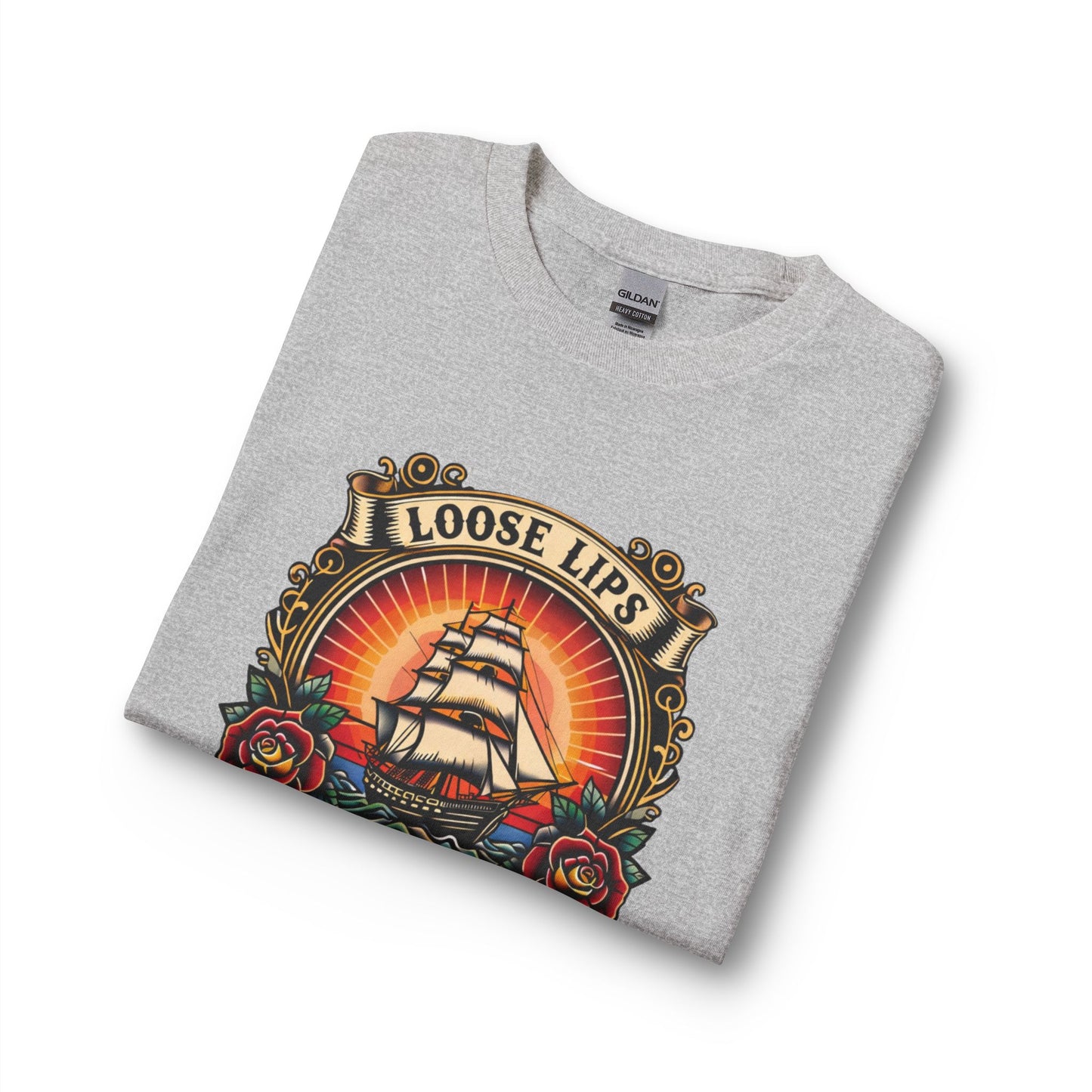NEW Loose Lips Sink Ships Long Sleeve Tee — Vintage Tattoo Graphic