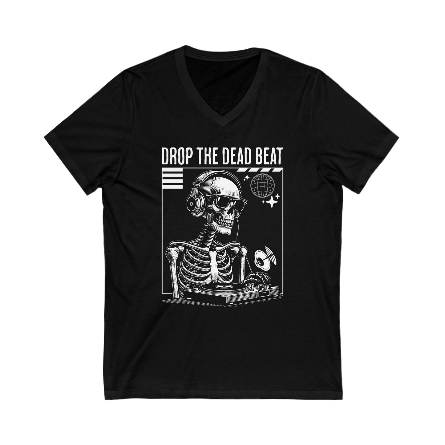 Halloween Drop The Dead Beat Unisex Jersey Short Sleeve V-Neck Tee