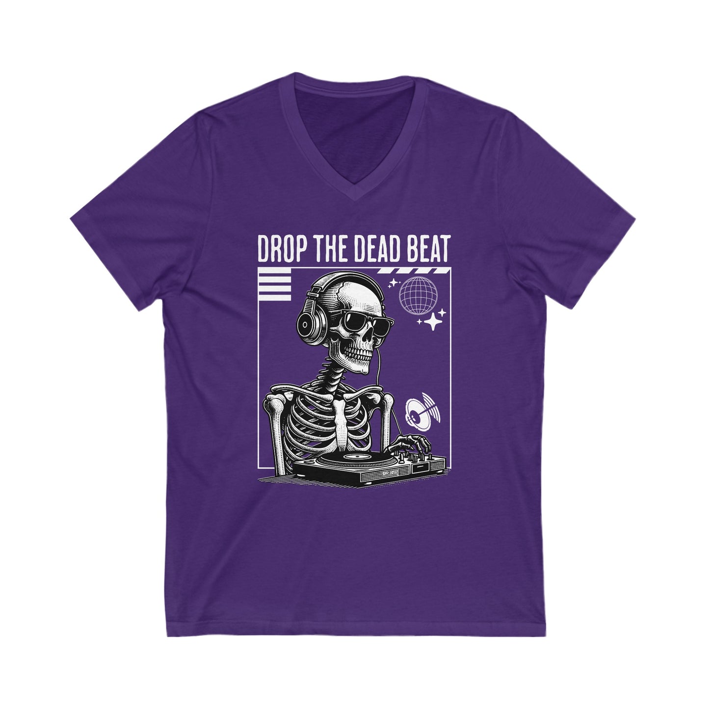 Halloween Drop The Dead Beat Unisex Jersey Short Sleeve V-Neck Tee