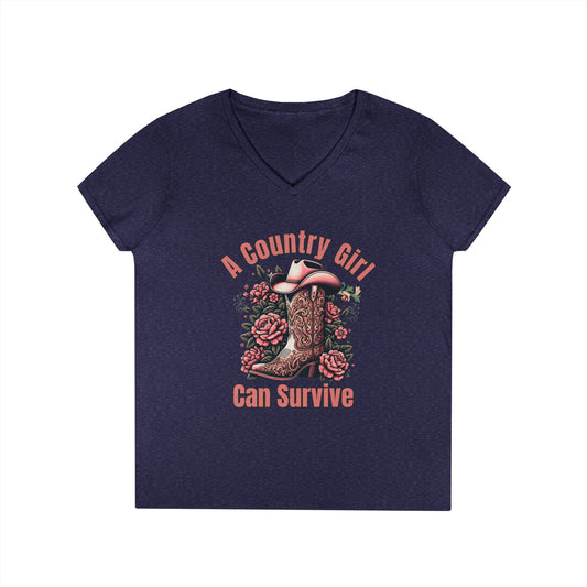 Country Girl V-Neck T-Shirt, -NEW 2025