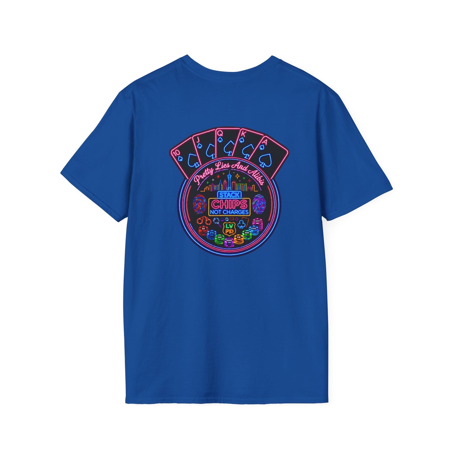 Crew T-Shirt — "Stack Chips Not Charges" Crime Con 26'