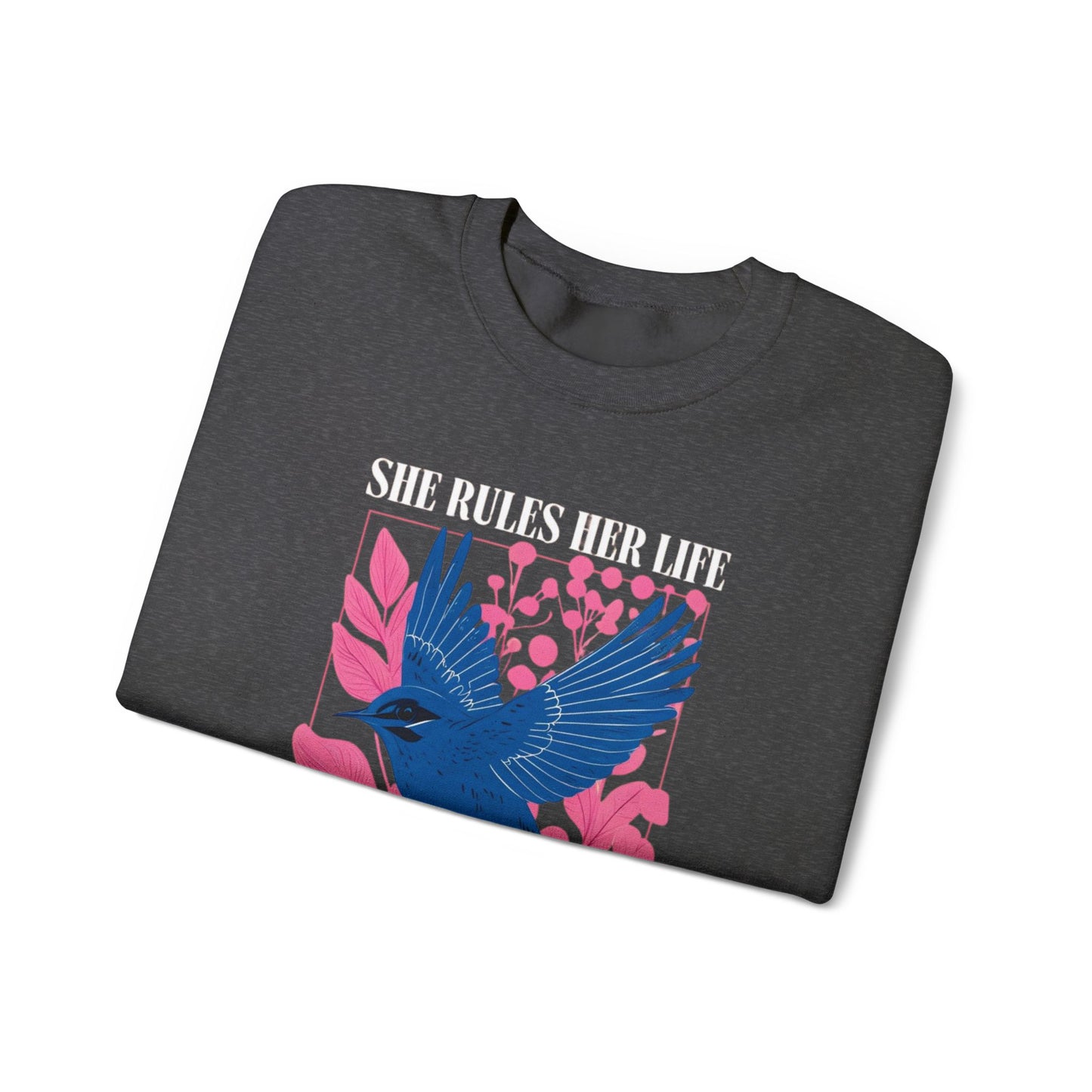 Crewneck Sweatshirt - LYRICS  "She Rules Her Life Like a Bird in Flight" NEW