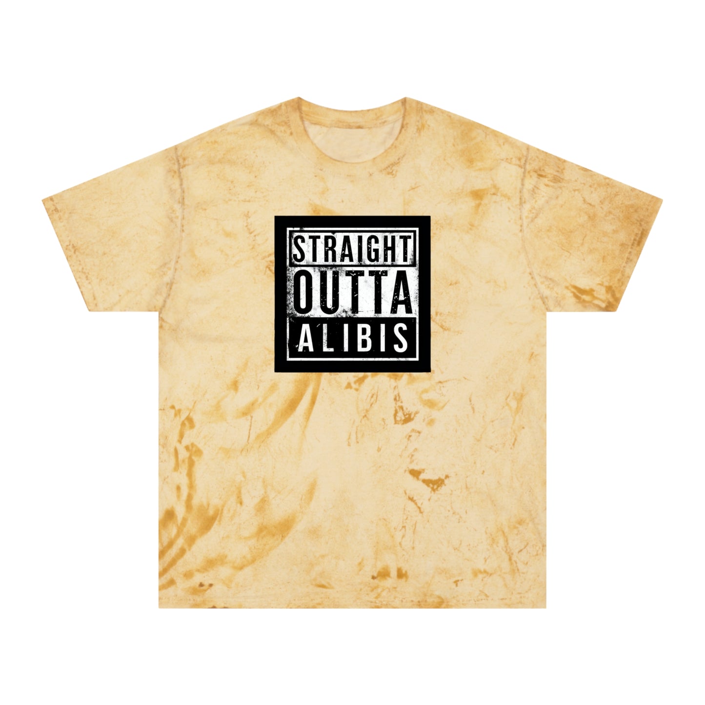 NEW! Retro Straight Outta Alibis Unisex Color Blast T-Shirt – Stylish & Fun Casual Wear