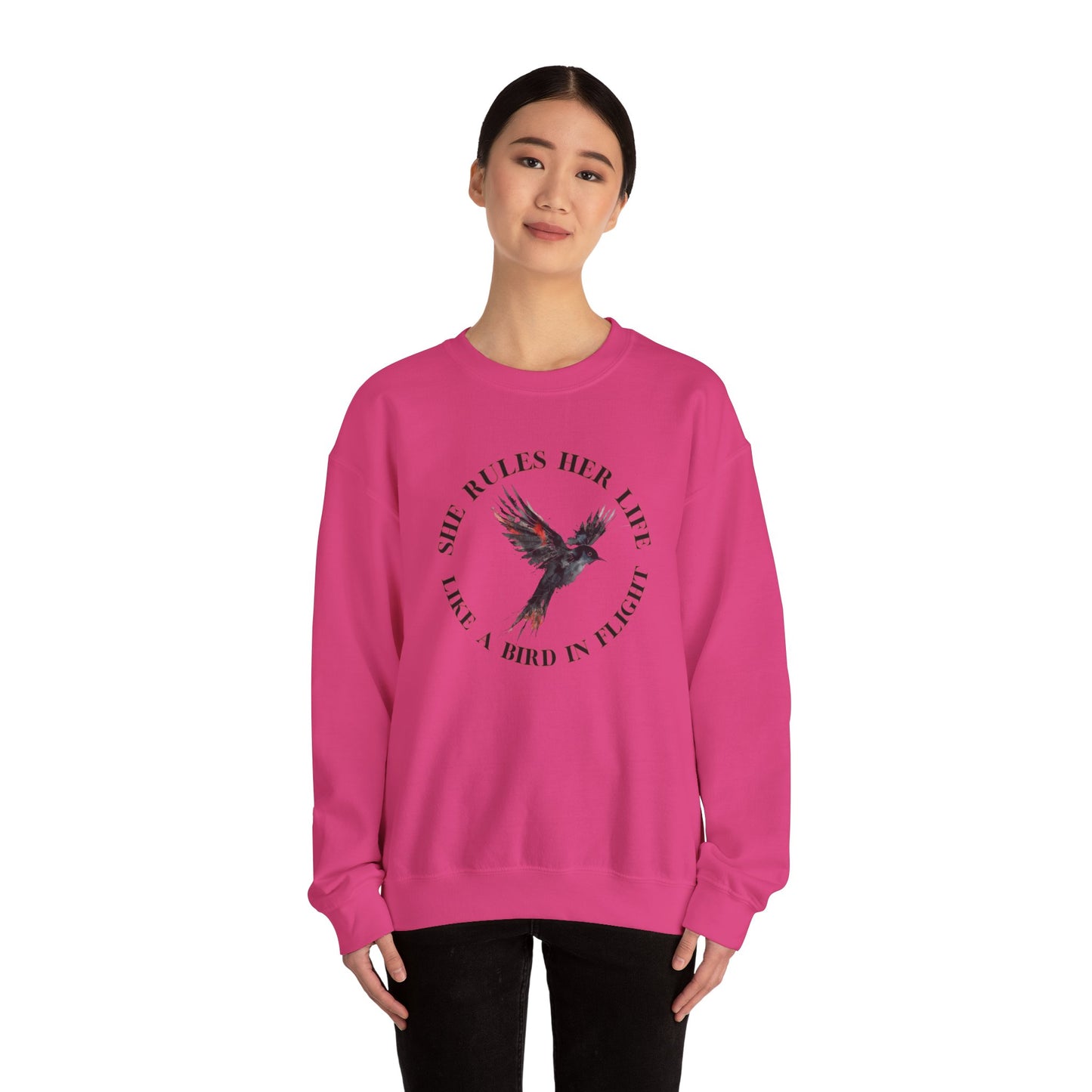 Lyrics Empowering Women's Crewneck Sweatshirt - 'She Rules Her Life'