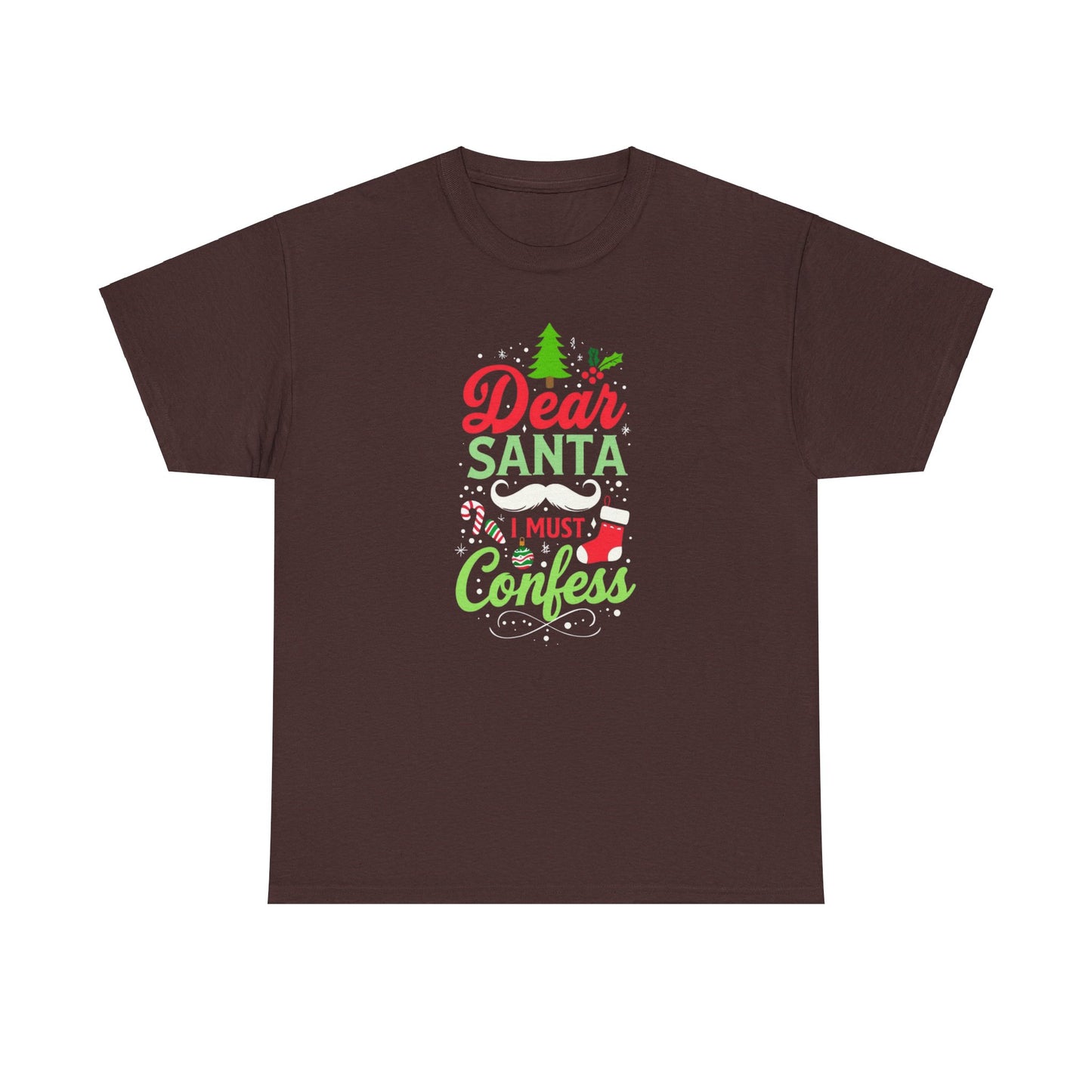 New!  Christmas Unisex Heavy Cotton Tee - 'Dear Santa, I Must Confess'