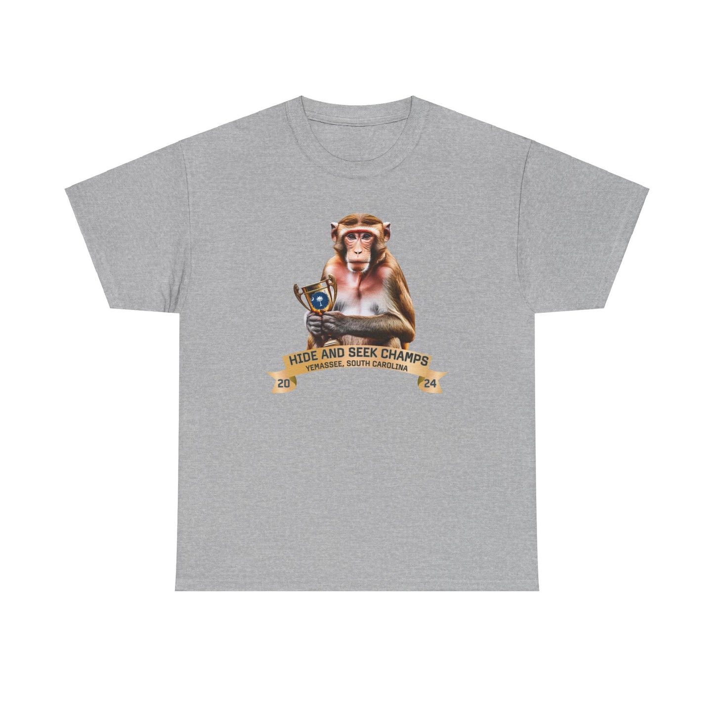 Yemassee Monkeys Hide and Seek Champs Unisex Heavy Cotton Tee