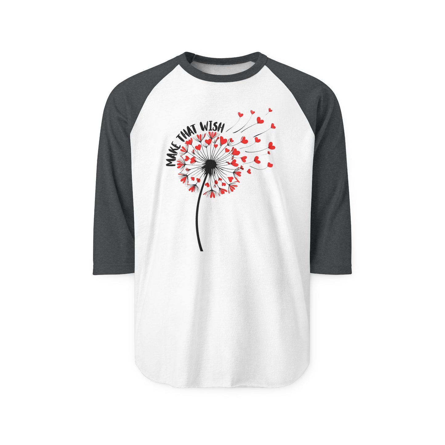 Dandelion Make That Wish Raglan Shirt - 3/4 Sleeve Tee Fun New