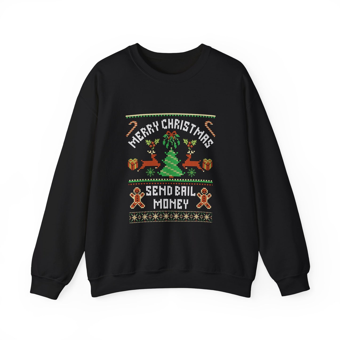 NEW Merry Christmas Send Bail Money Crewneck Sweatshirt | Funny Holiday Sweatshirt