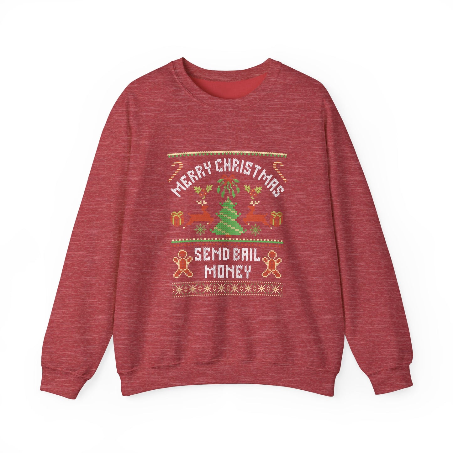 NEW Merry Christmas Send Bail Money Crewneck Sweatshirt | Funny Holiday Sweatshirt