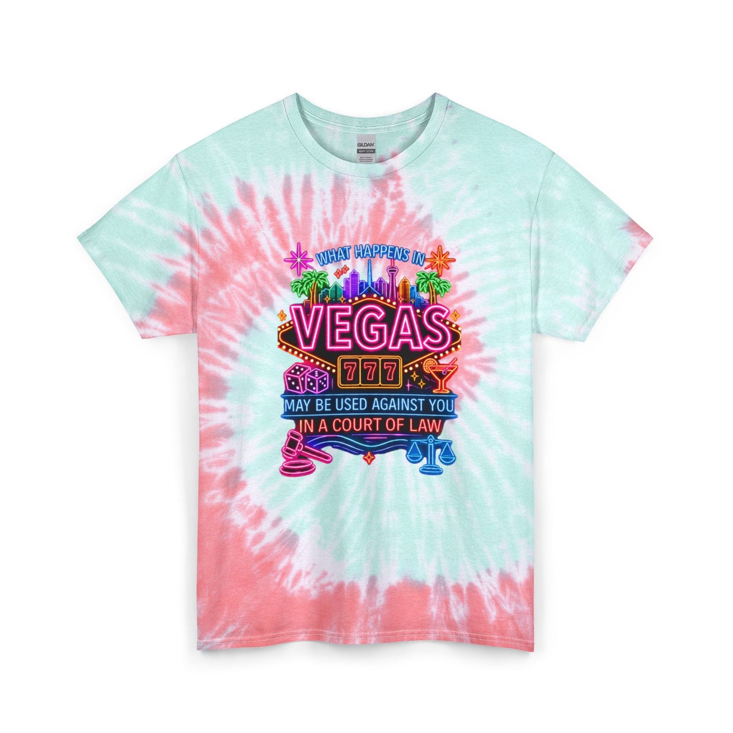 Las Vegas Tie-Dye Tee — "What Happens in Vegas" (No Logo)