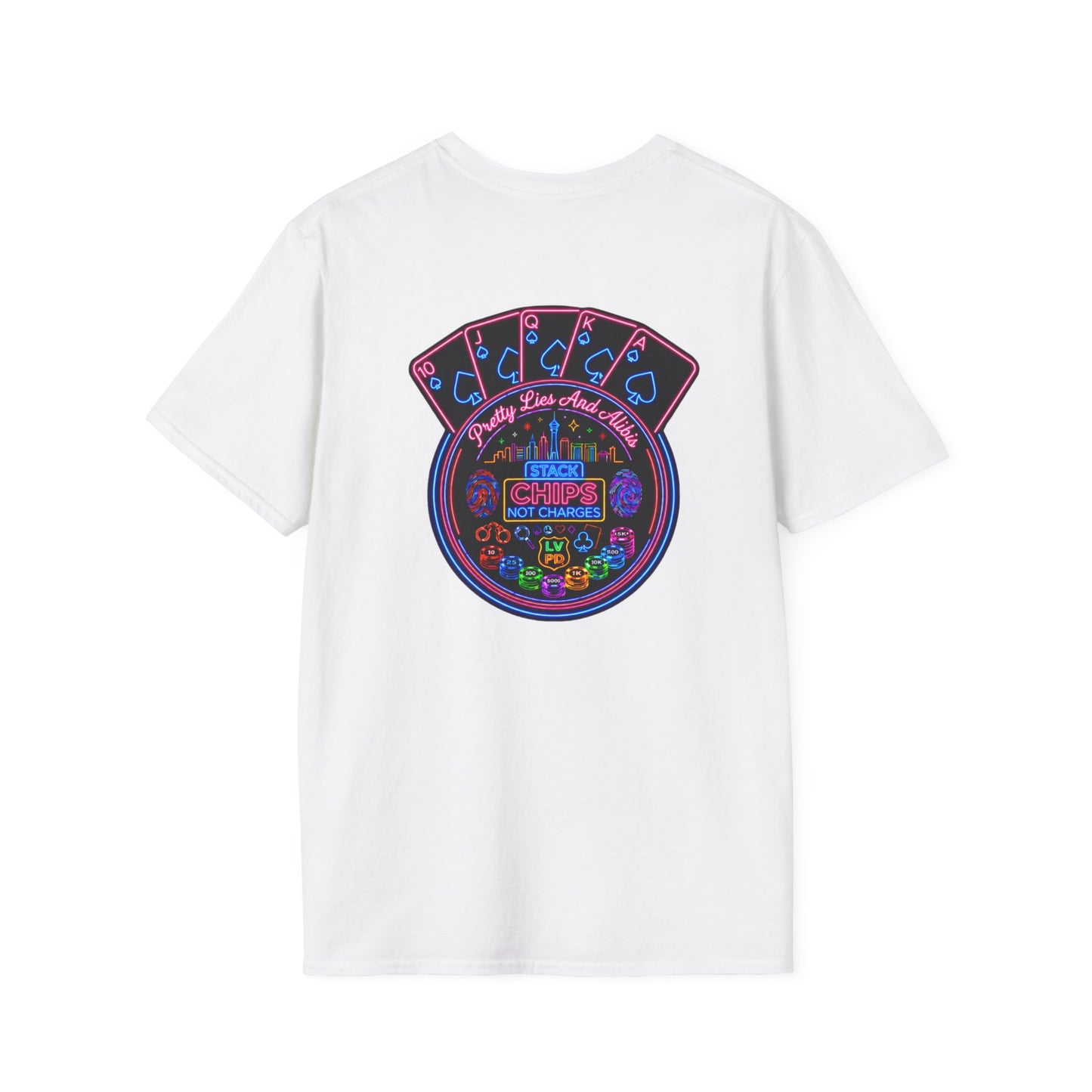 Crew T-Shirt — "Stack Chips Not Charges" Crime Con 26'