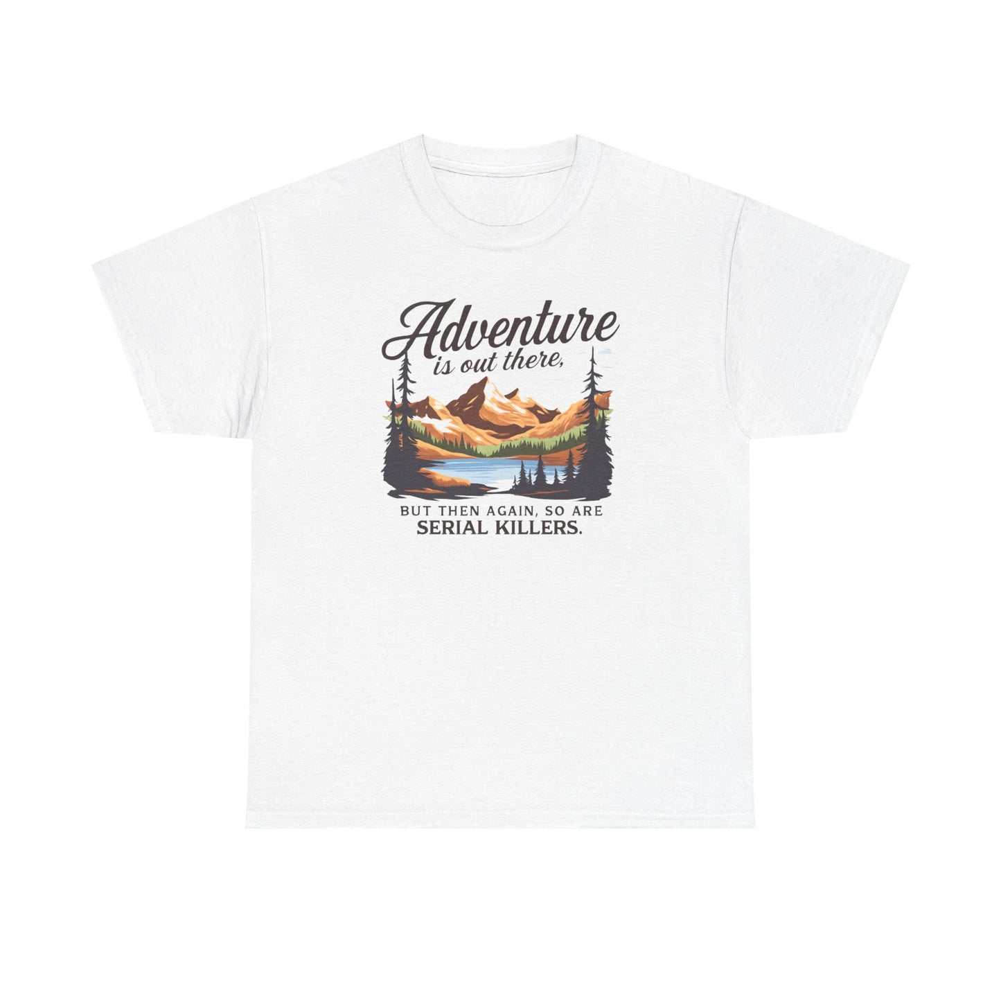 Adventure Is Out There Tee — Retro Mountain Camping Graphic T‑Shirt