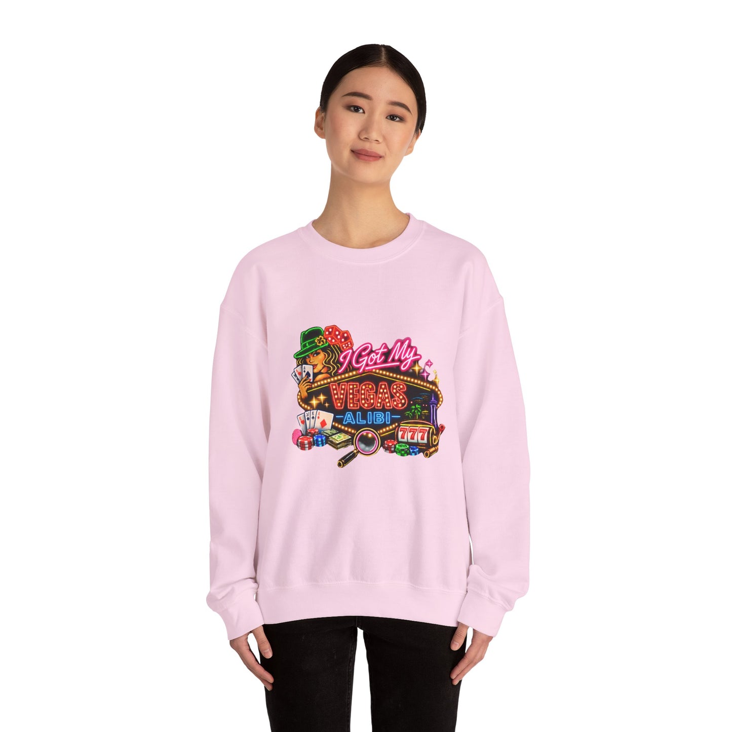 Crewneck Sweatshirt — "I Got My Vegas Alibi" (No Logo)