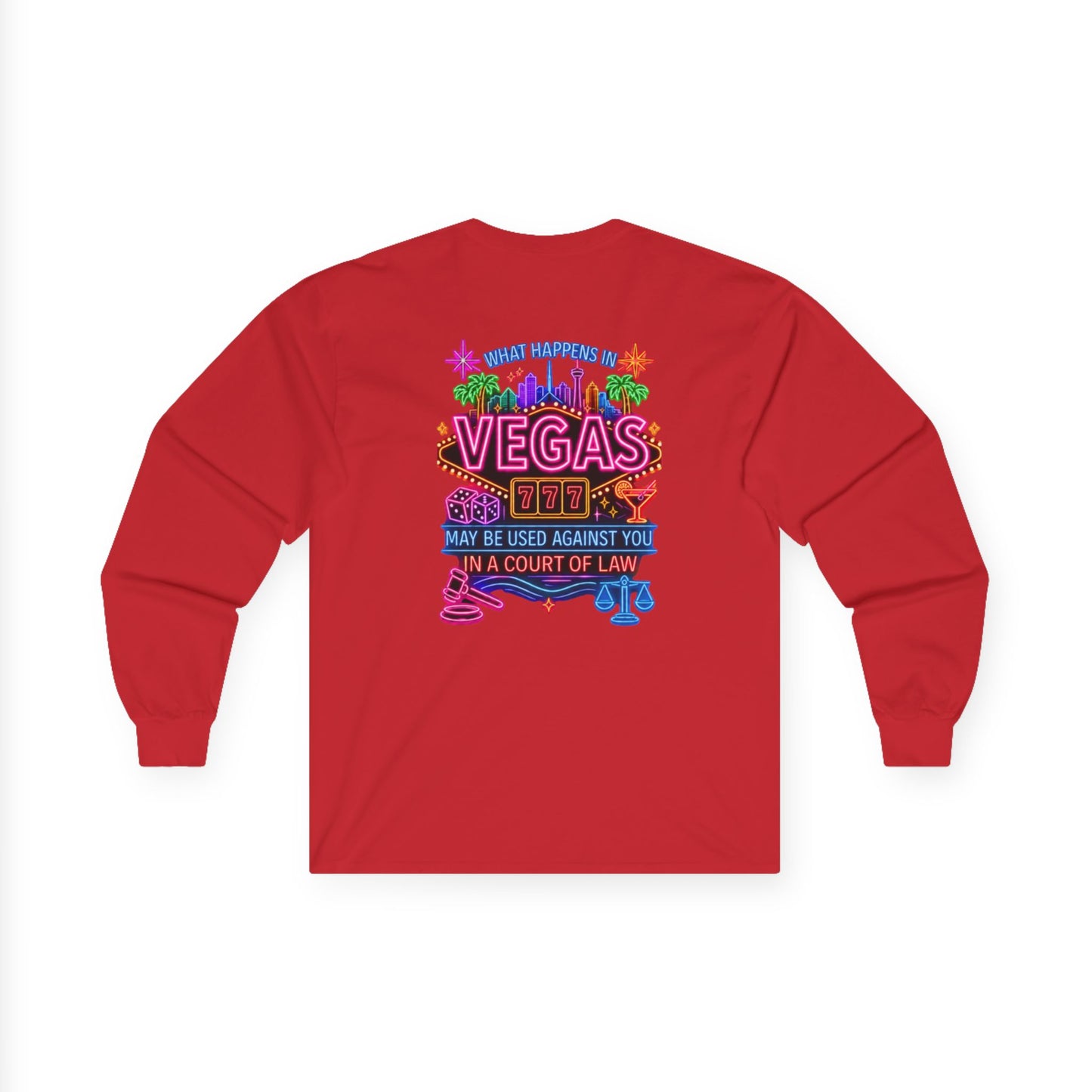 Neon 'What Happens in Vegas' Long Sleeve Tee -Crime Con 26'