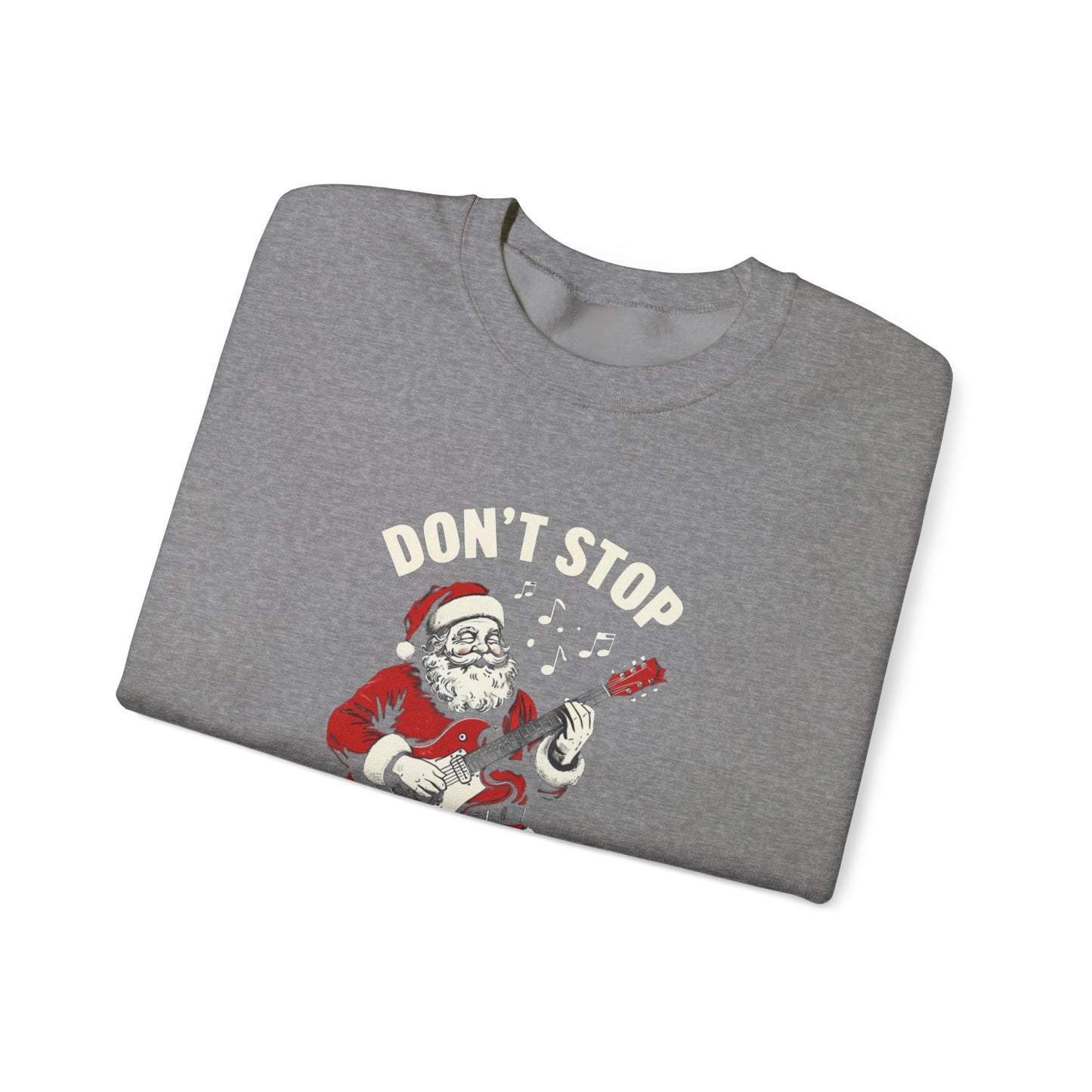 Christmas Santa 'Don't Stop Believin'' Crewneck Sweatshirt - Festive Holiday Apparel