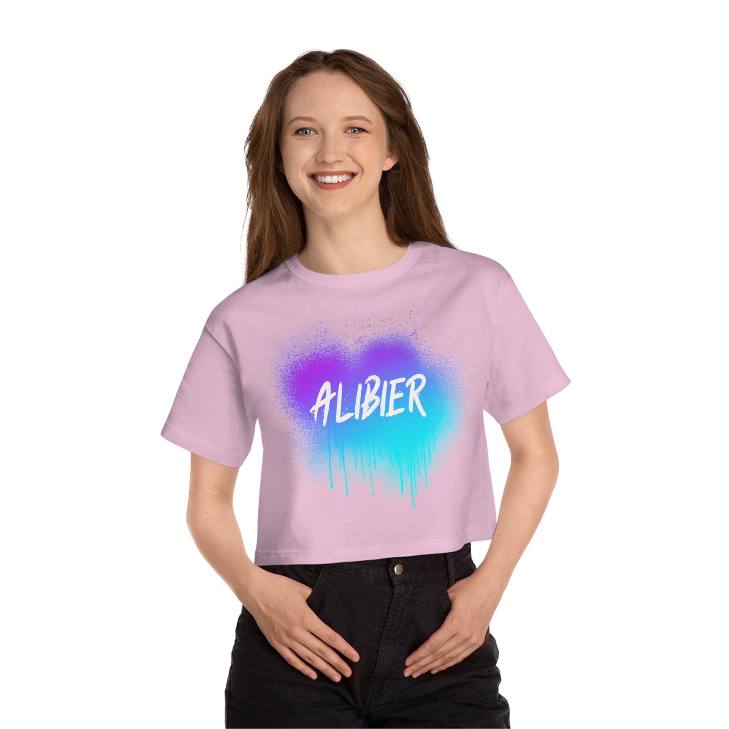 Alibier Spray Paint Champion Women's Heritage Cropped T-Shirt