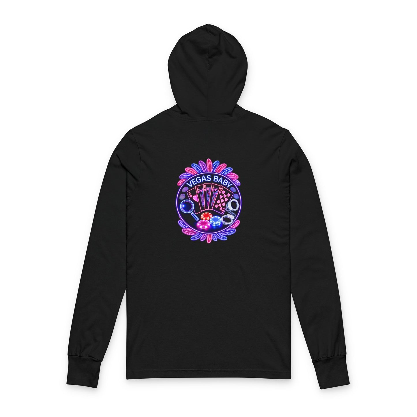 Vegas Baby Hooded Long Sleeve Tee — Crime Con 26'