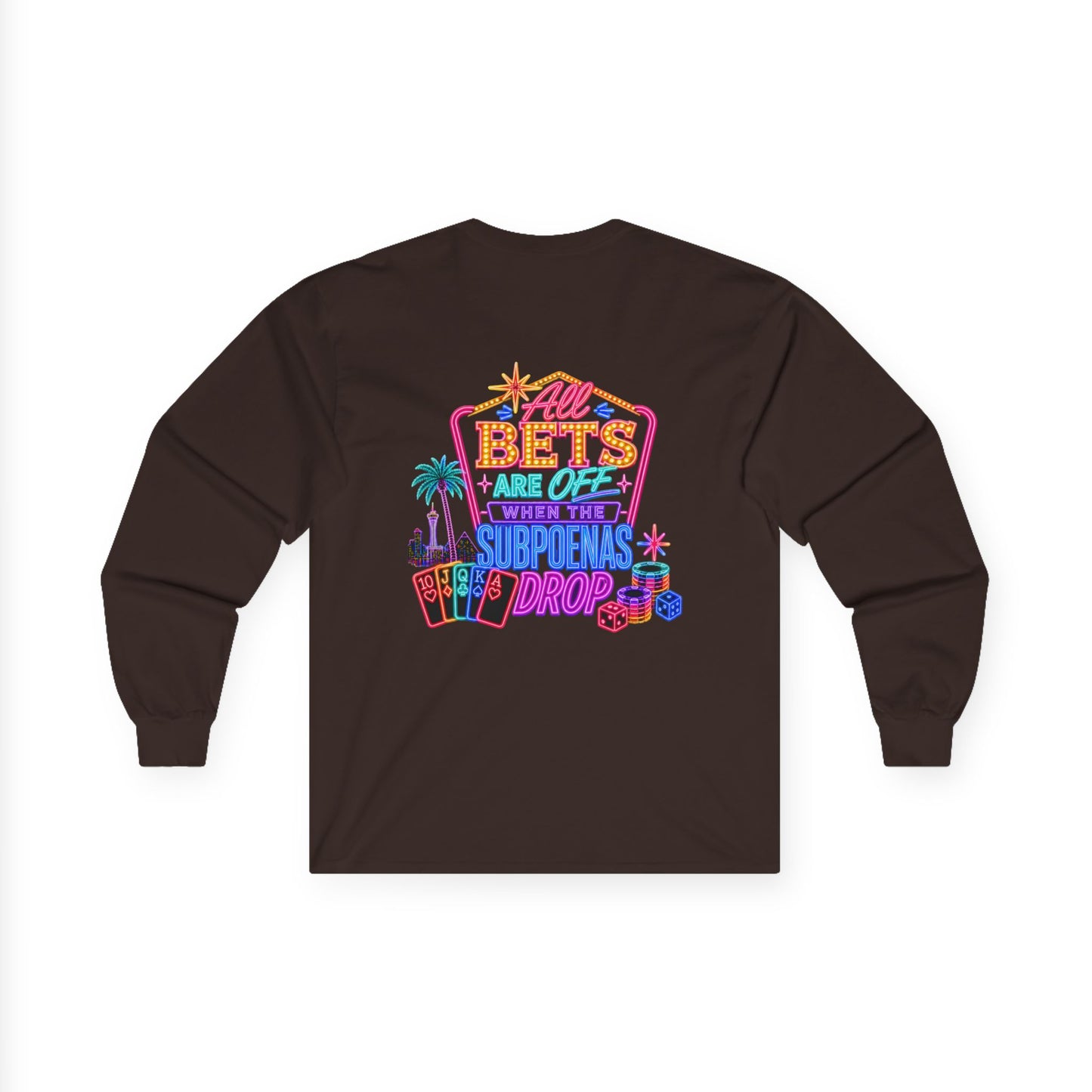Retro Vegas Crewneck Long Sleeve Tee – "All Bets Are Off" Crime Con 26'