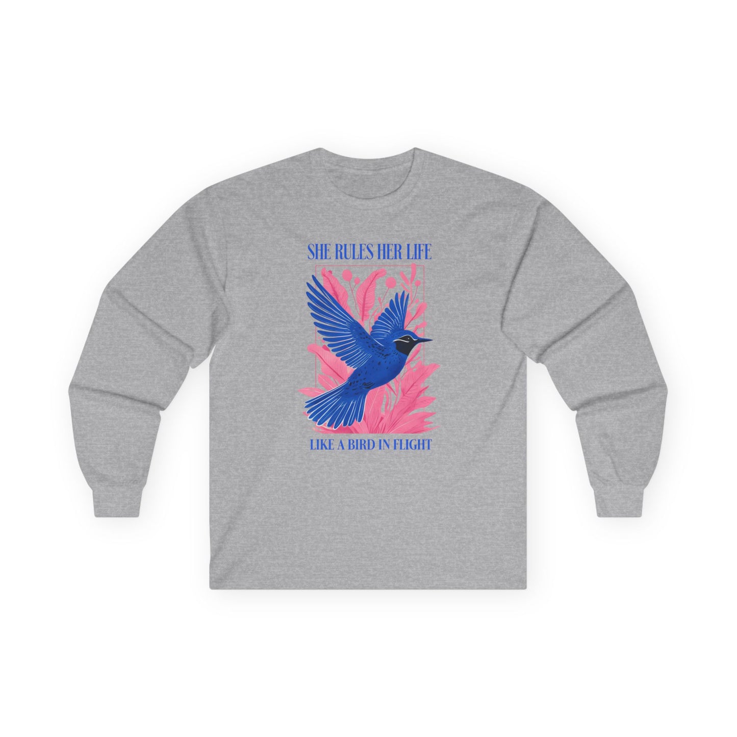 Long Sleeve Tee — LYRICS “She Rules Her Life Like a Bird in Flight” NEW