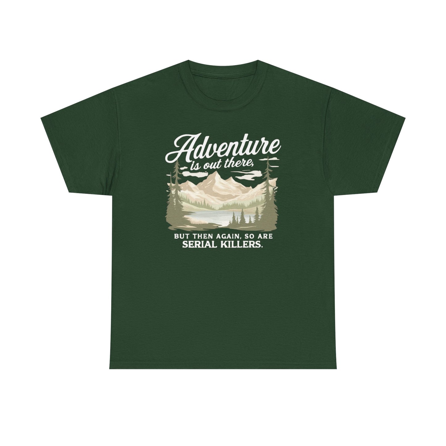 Adventure Is Out There Tee — Retro Mountain Camping Graphic T‑Shirt