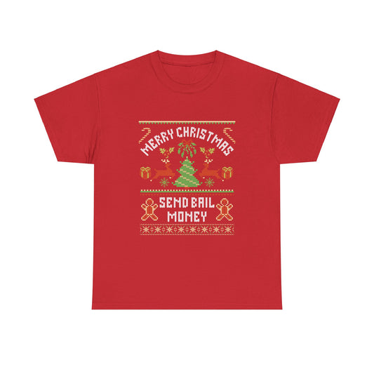 NEW! Merry Christmas Send Bail Unisex Heavy Cotton Tee