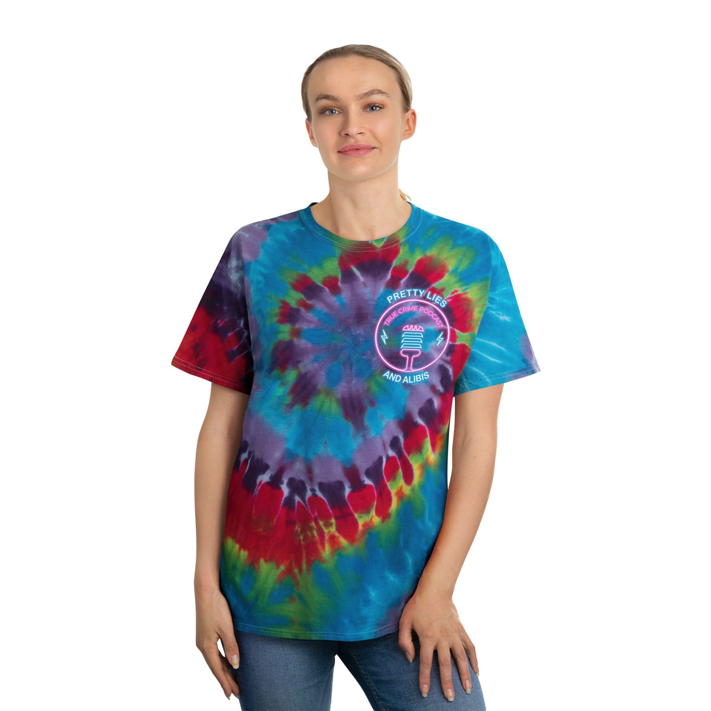 Pastel Spiral Tie-Dye Tee — "Stack Chips Not Charges" Crime Con 26'