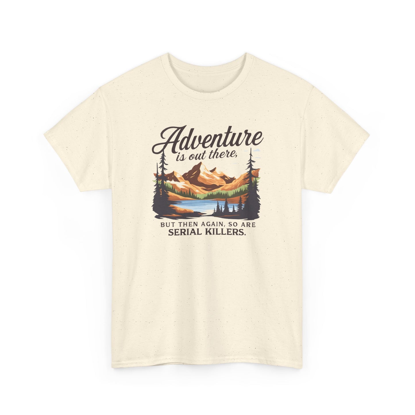 Adventure Is Out There Tee — Retro Mountain Camping Graphic T‑Shirt