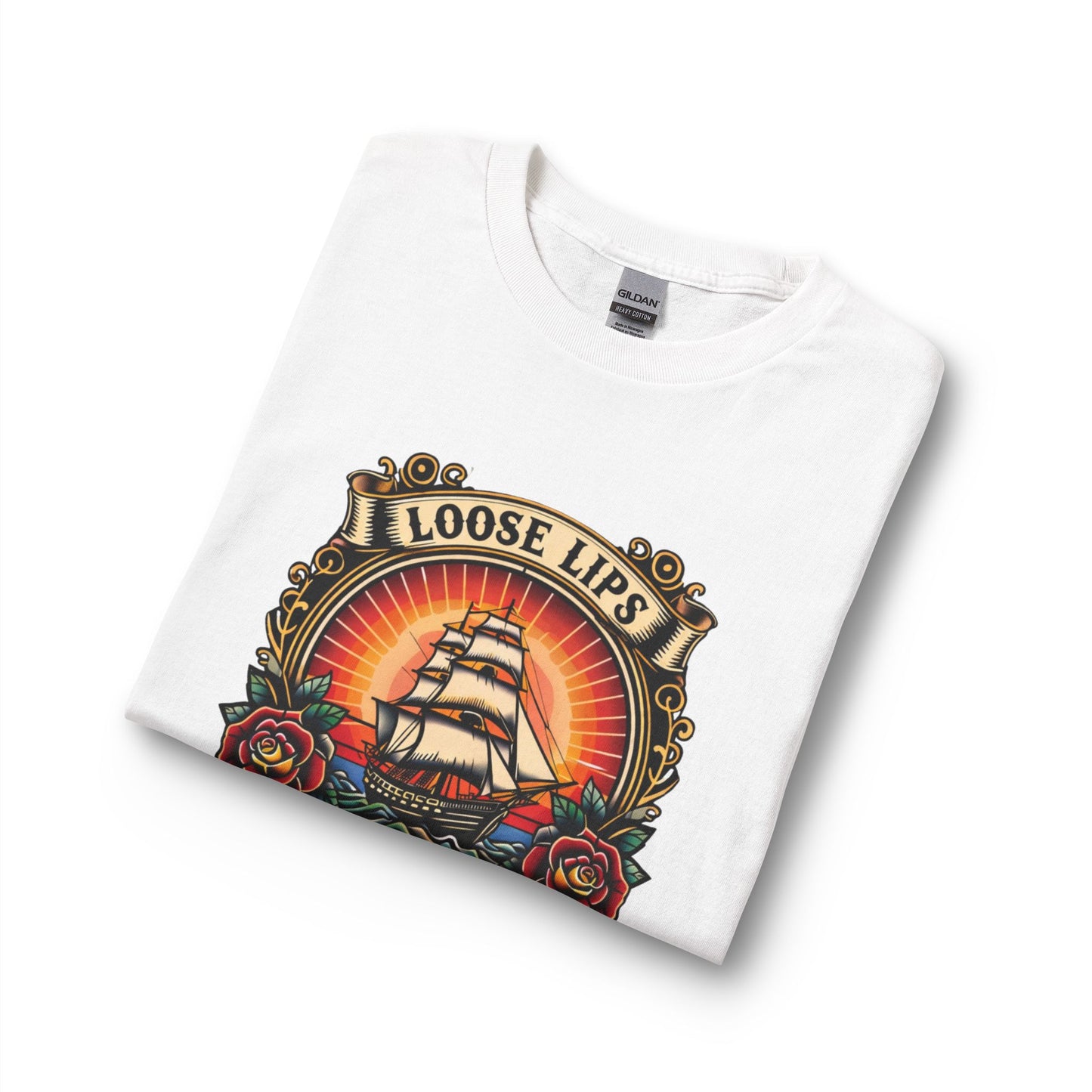 NEW Loose Lips Sink Ships Long Sleeve Tee — Vintage Tattoo Graphic