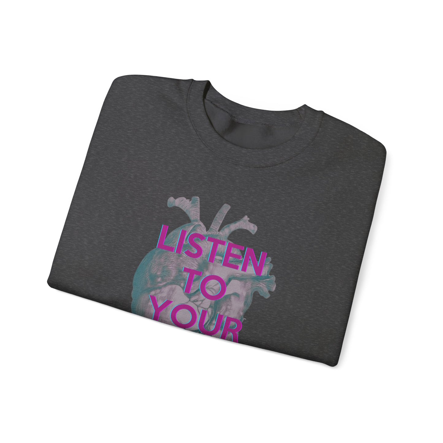 NEW Listen To Your Heart Unisex Heavy Blend™ Crewneck Sweatshirt