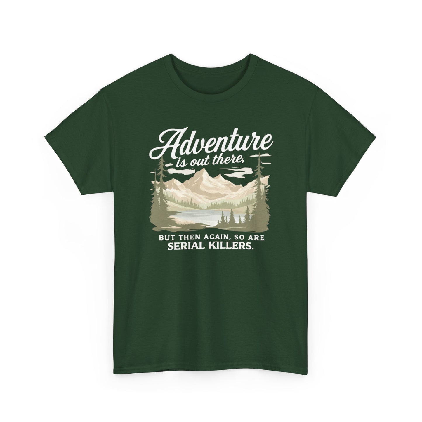 Adventure Is Out There Tee — Retro Mountain Camping Graphic T‑Shirt