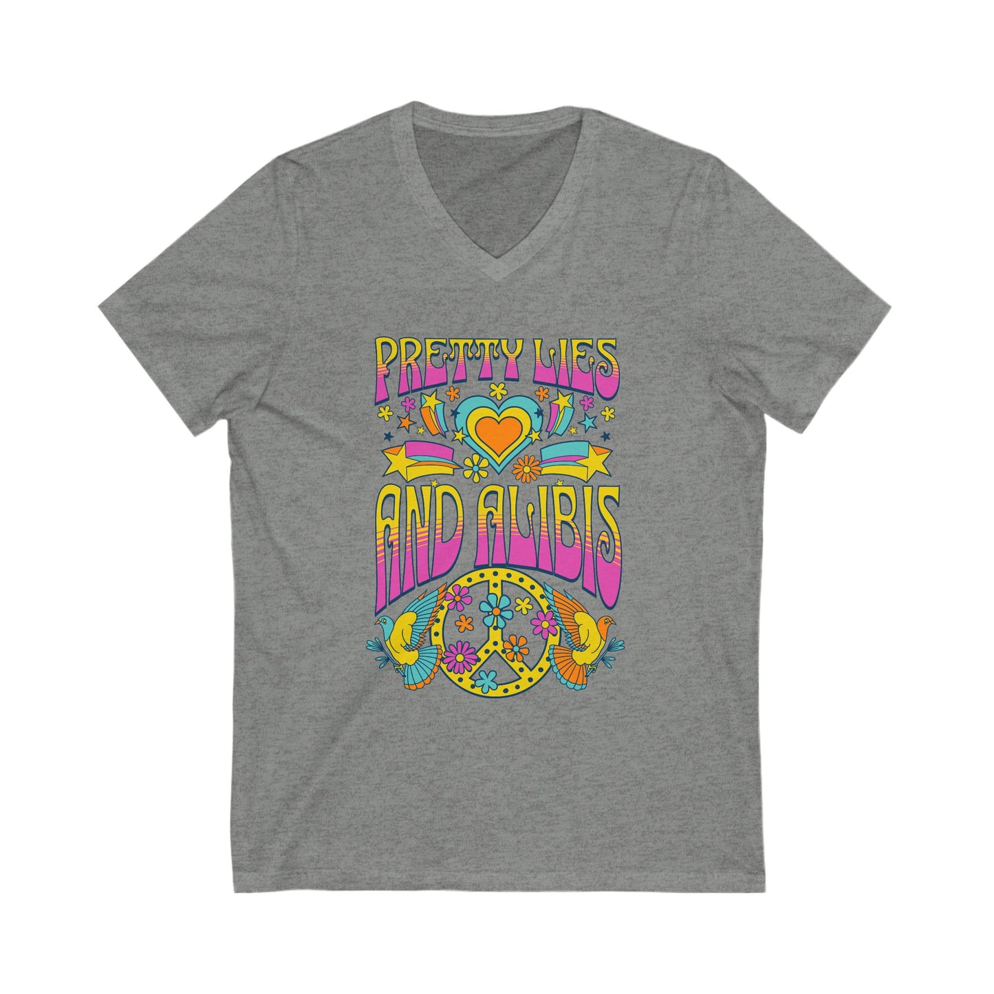 Hippie Unisex Jersey Short Sleeve V-Neck Tee