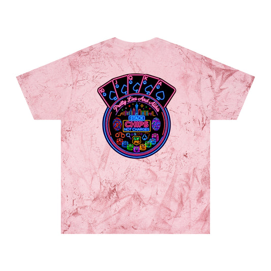 Tie-Dye T-Shirt — "Stack Chips Not Charges" Crime Con 26'