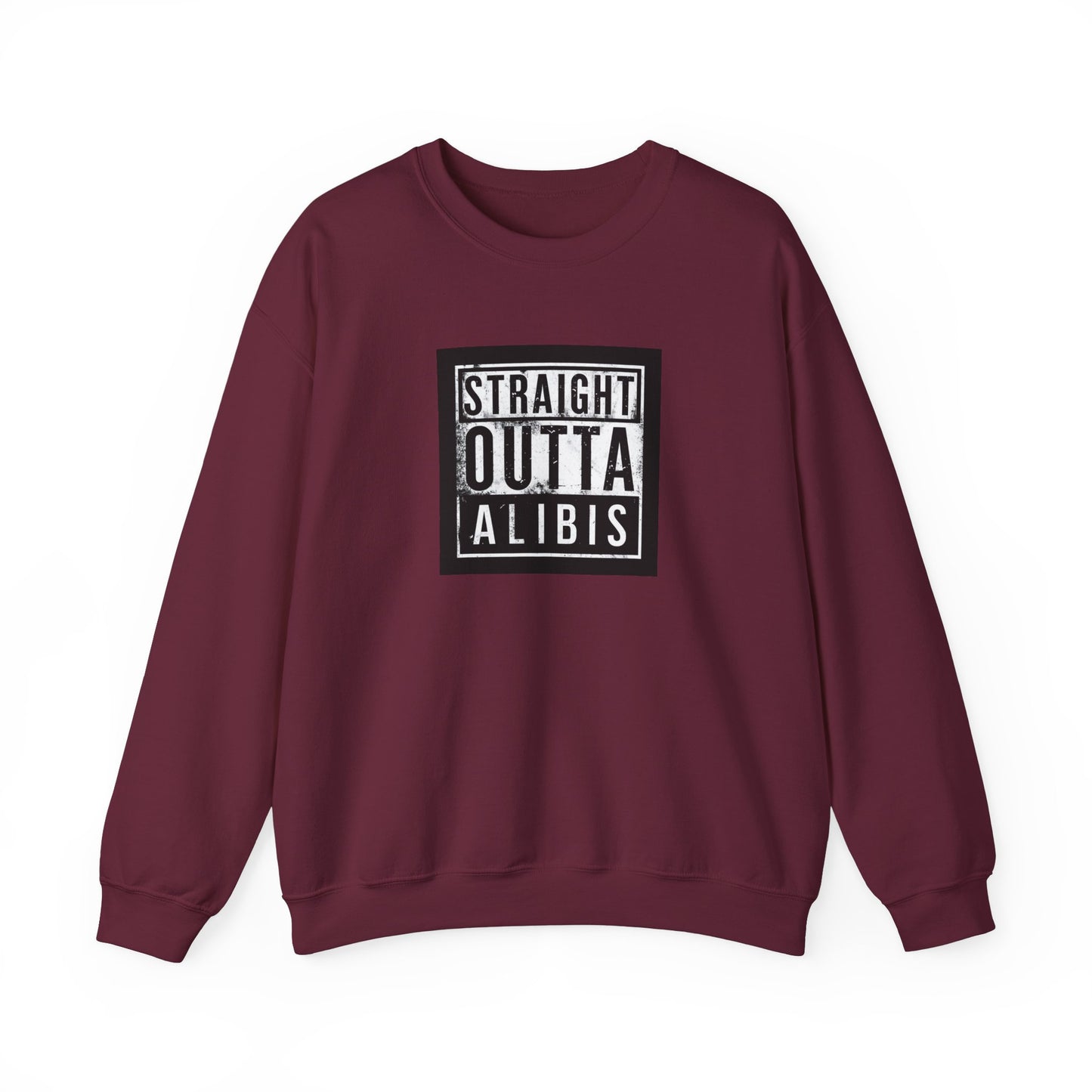 NEW! Retro Straight Outta Alibis Unisex Heavy Blend™ Crewneck Sweatshirt - Fun & Casual Fashion