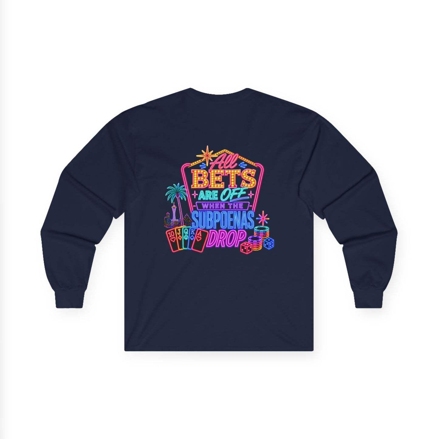 Retro Vegas Crewneck Long Sleeve Tee – "All Bets Are Off" Crime Con 26'