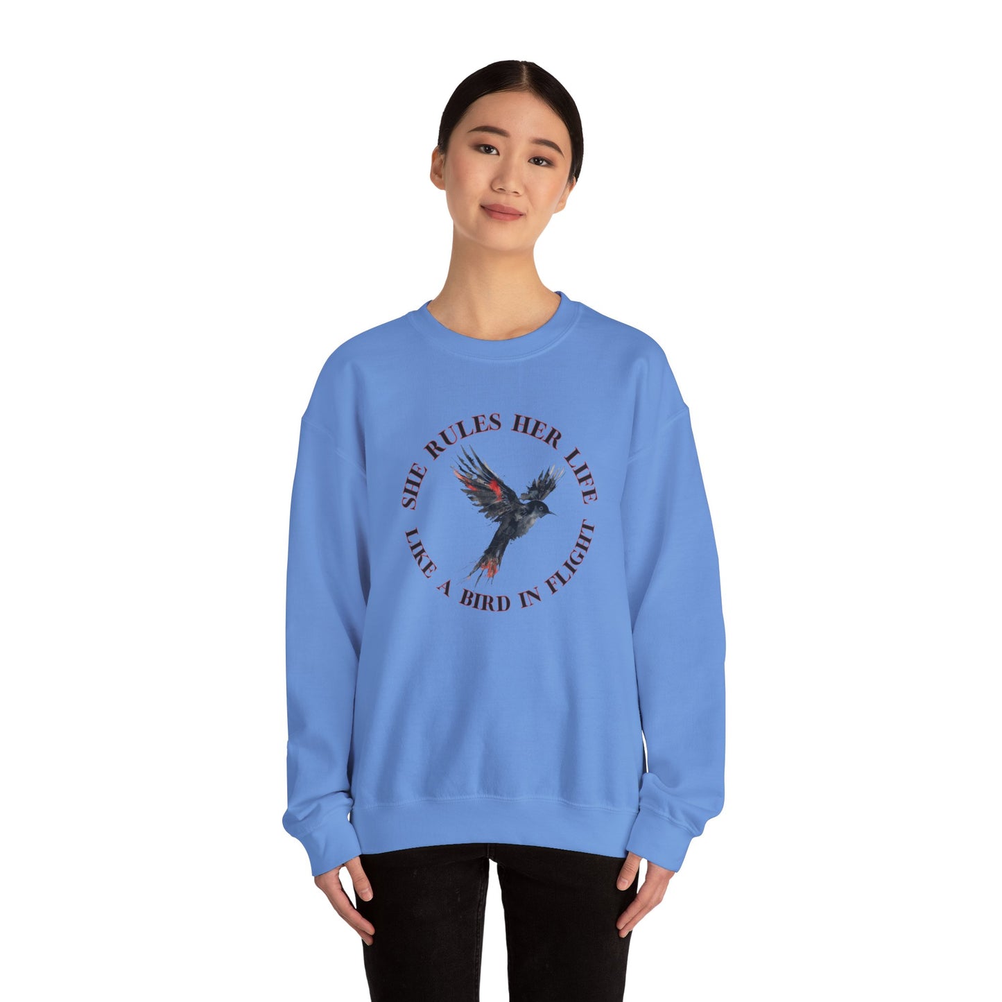 Lyrics Empowering Women's Crewneck Sweatshirt - 'She Rules Her Life'