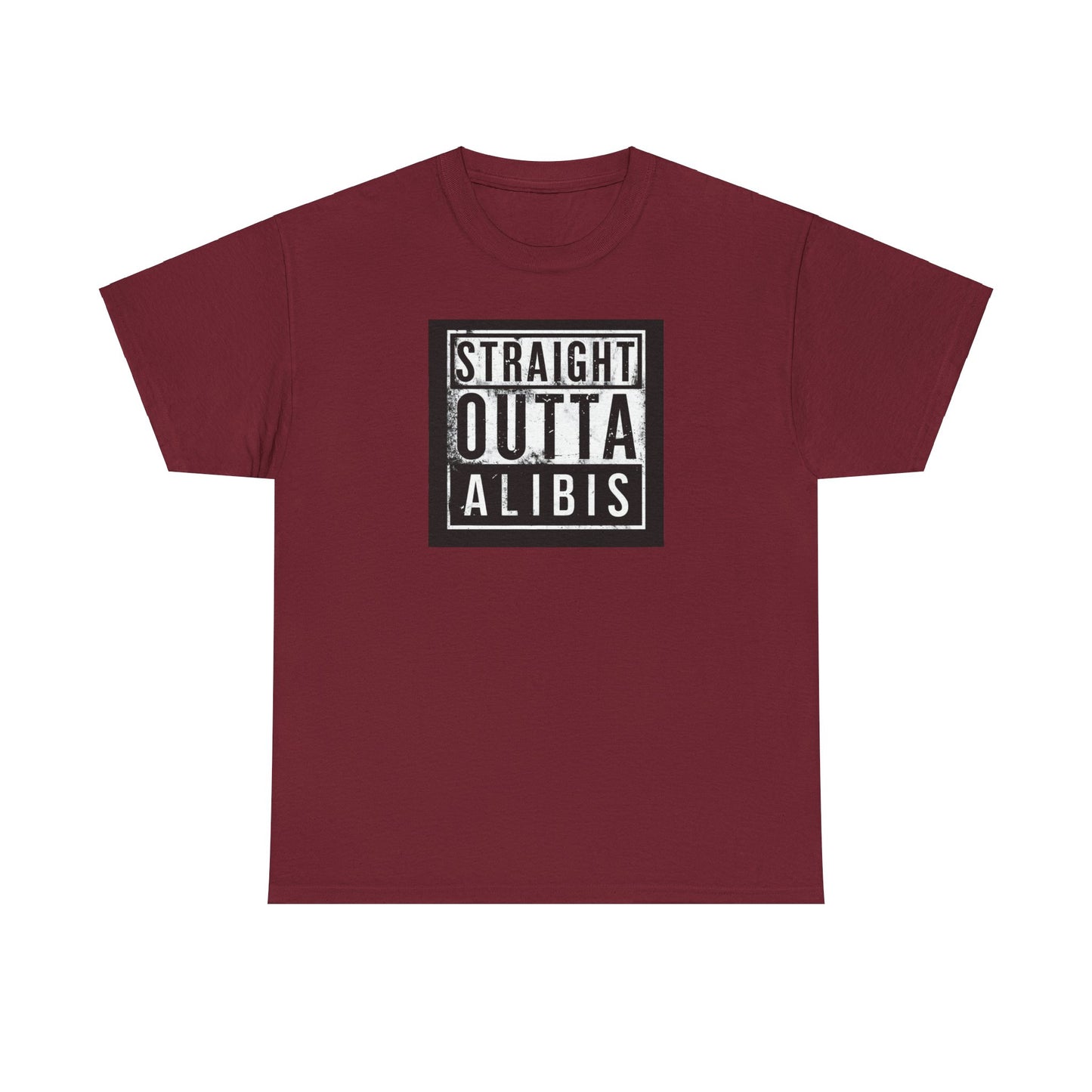 NEW! Retro Straight Outta Alibis Unisex Heavy Cotton Tee - Casual Streetwear T-Shirt