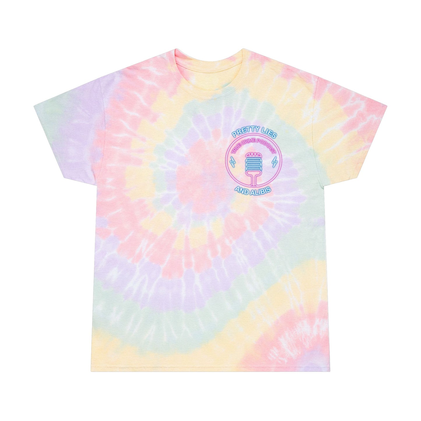 Pastel Spiral Tie-Dye Tee — "Stack Chips Not Charges" Crime Con 26'