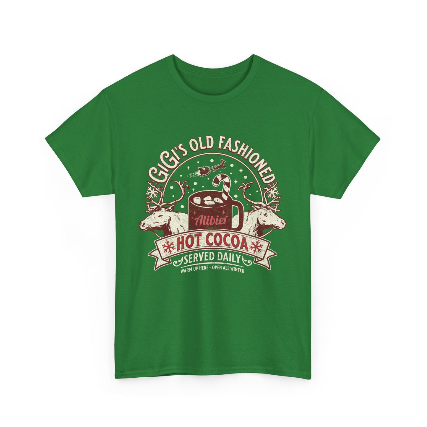 Christmas Vintage Hot Cocoa Unisex Heavy Cotton Tee - Perfect for Winter and Holiday Cheer