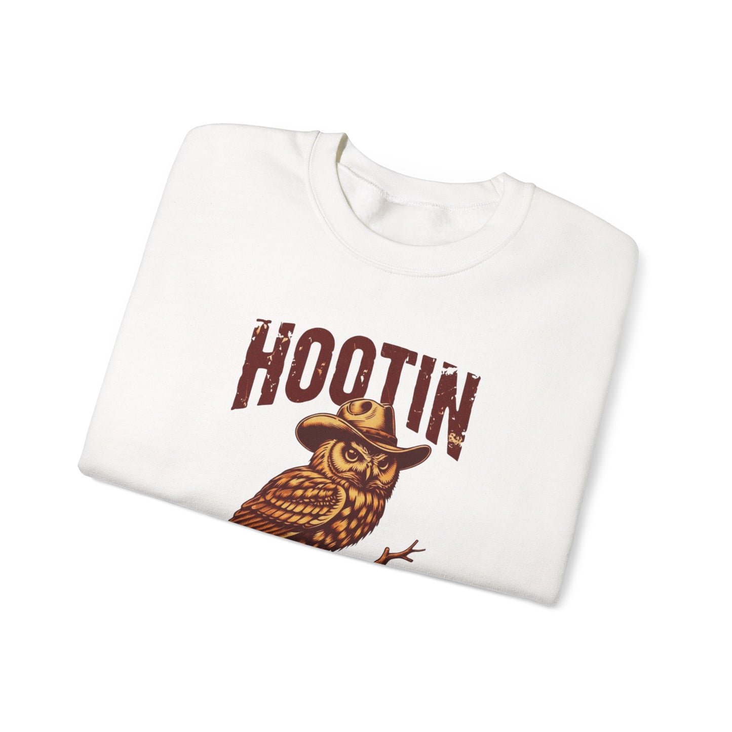 NEW Crewneck Sweatshirt — 'Hootin Leads to Hollerin' Vintage Owl
