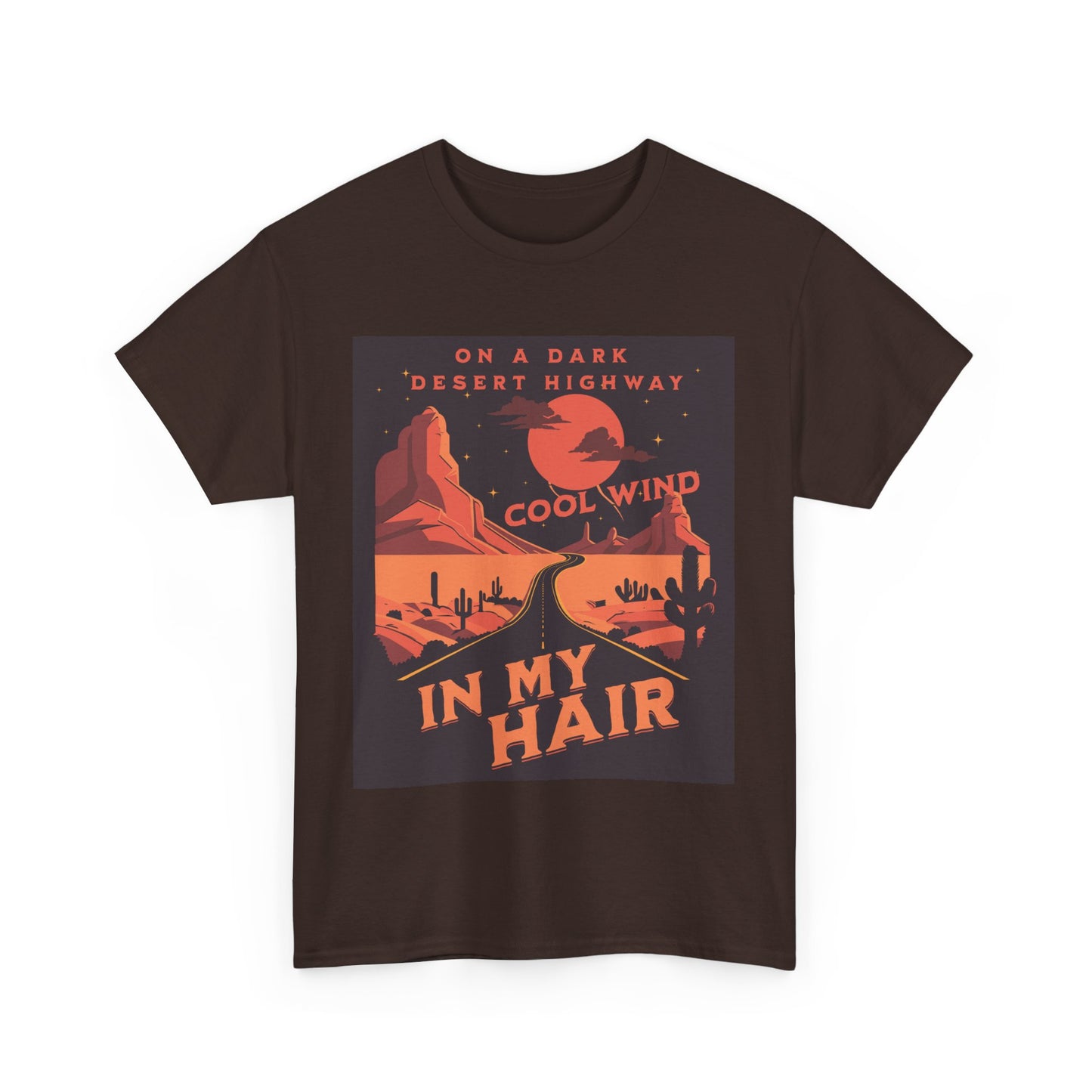 Lyrics Desert Highway Unisex Heavy Cotton Tee - Vintage Road Trip Vibe