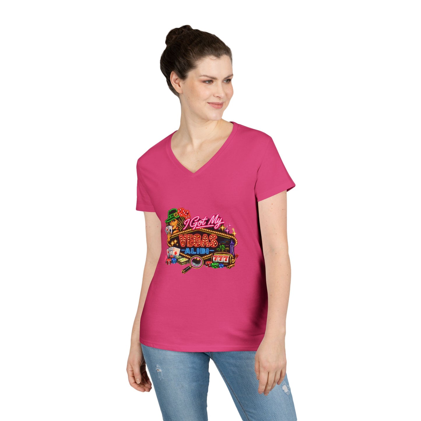 I Got My Vegas Alibi - Ladies' V-Neck T-Shirt (No Logo)
